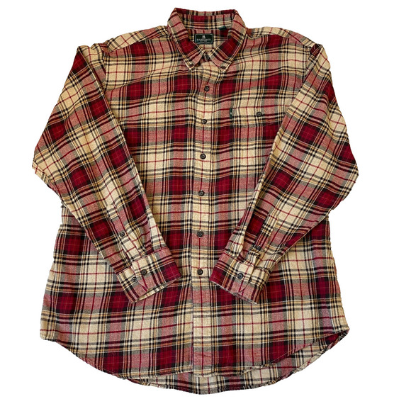 GH Bass & Co. Flannel Shirt Men XL Red Plaid Button Down Lumberjack Outdoor - Picture 2 of 7